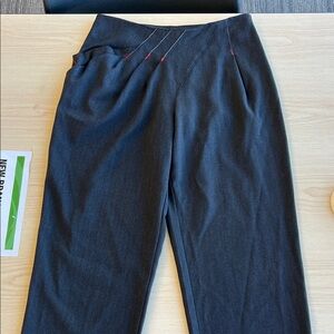 2026 deux mille vingt six trousers black with gray and red stitching unique art